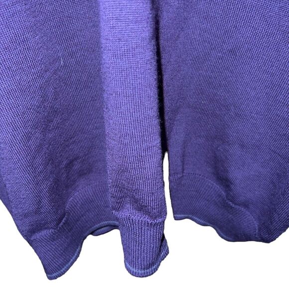 Saks Fifth Avenue purple V-neck men’s long sleeved sweater size large - Picture 4 of 5